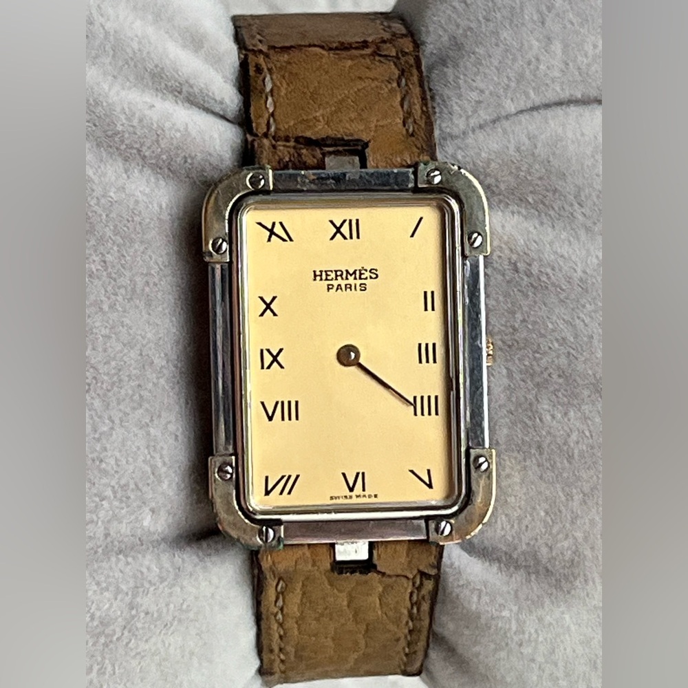 Hermes Croisière watch in 18K gold plated & stainless steel UNISEX watch.